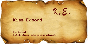 Kiss Edmond névjegykártya