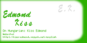 edmond kiss business card